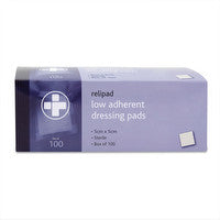 Relipad Low-Adherent Dressing Pads 5cm x 5cm